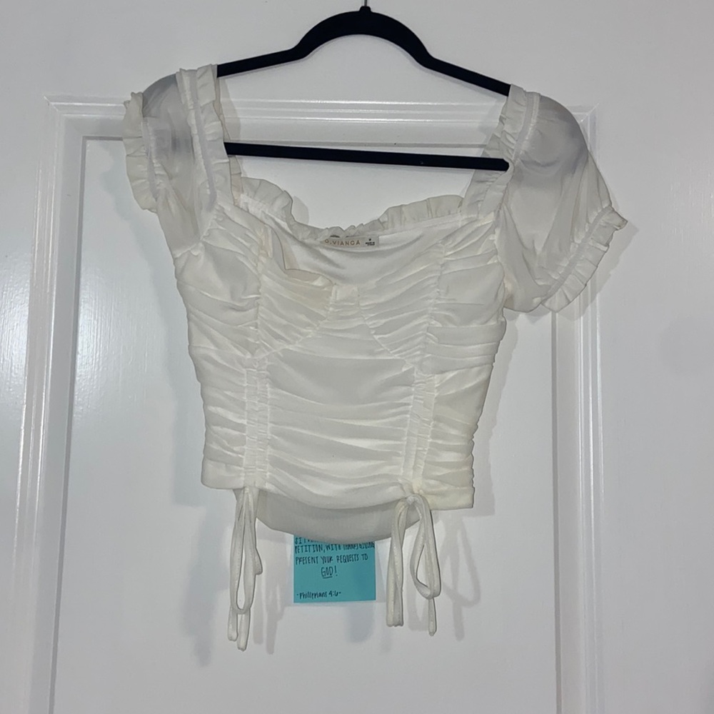 White cropped top